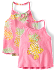 Toddler Girls Graphic Halter Tank Top 2-Pack