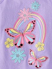 Toddler Girls Butterfly Ruffle Tank Top 3-Pack