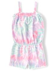 Baby And Toddler Girls Tie Dye Smocked Romper