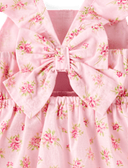 Robe à volants et nœud floral dans le dos pour petite fille