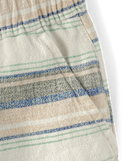 Boys Striped Linen-Blend Pull On Jogger Shorts