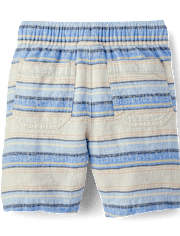 Short de jogging rayé en lin mélangé pour garçon