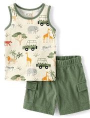 Baby And Toddler Boys Safari 2-Piece Outfit Set