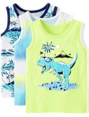 Baby And Toddler Boys Print Tank Top 3-Pack