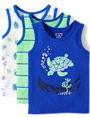 Baby And Toddler Boys Print Tank Top 3-Pack