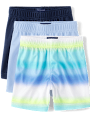 Baby And Toddler Boys Print Performance Basketball Shorts 3-Pack