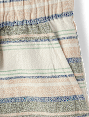 Baby And Toddler Boys Striped Linen-Blend Pull On Jogger Shorts