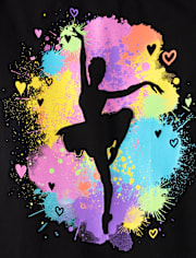 Girls Rainbow Ballerina Graphic Tee