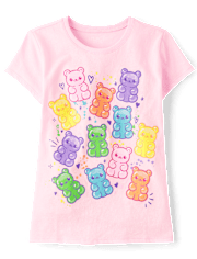 Girls Candy Bear Graphic Tee