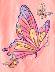 Fille Papillon T-shirt imprimé