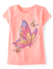Fille Papillon T-shirt imprimé