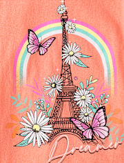 T-shirt graphique Tour Eiffel pour fille