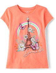 T-shirt graphique Tour Eiffel pour fille