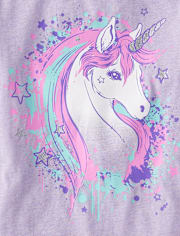 Girls Unicorn Star Graphic Tee