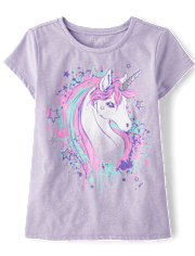 Girls Unicorn Star Graphic Tee