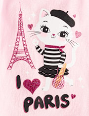 Bébé And tout-petit, fille Paris Cat T-shirt imprimé