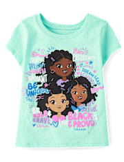 Baby And Toddler Girls Positive Words Graphic Tee