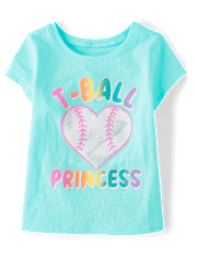 Baby And Toddler Girls T-Ball Graphic Tee