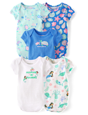 Baby Girls Sea Creature Bodysuit 5-Pack
