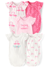 Lot de 5 bodys flamants roses pour bébé fille