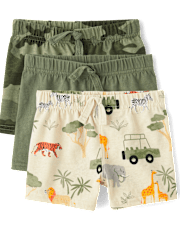 Baby Boys Safari Shorts 3-Pack