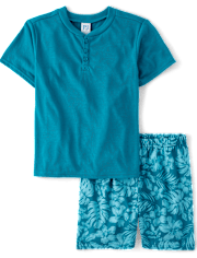 Pyjama Henley tropical pour garçon