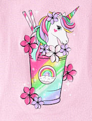 Girls Unicorn Milkshake Snug Fit Cotton Pajamas