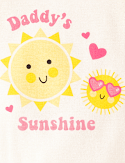 Baby And Toddler Girls Daddy's Sunshine Snug Fit Cotton Pajamas