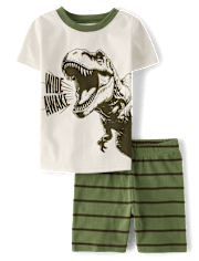 Boys Dino Snug Fit Cotton Pajamas
