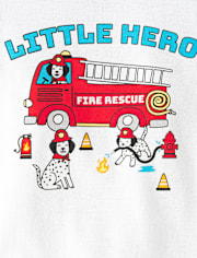 Baby And Toddler Boys Fire Truck Snug Fit Cotton Pajamas