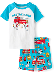 Baby And Toddler Boys Fire Truck Snug Fit Cotton Pajamas
