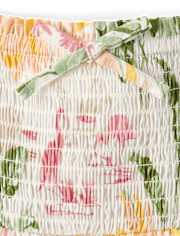 Baby Girls Matching Family Tropical Smocked Tiered Dress