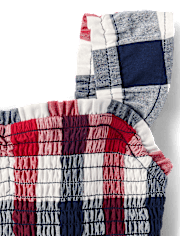 Robe froncée à volants et carreaux vichy pour bébé fille