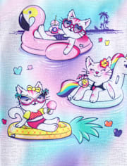 Girls Cat Pool Float Pajamas