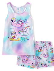 Girls Cat Pool Float Pajamas