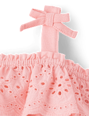 Baby Girls Eyelet Ruffle Romper
