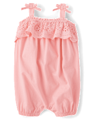 Baby Girls Eyelet Ruffle Romper