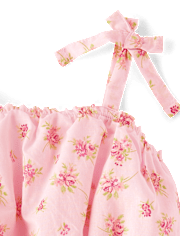 Girls Floral Smocked Tiered Dress