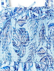 Robe à volants à volants tropicale assortie pour filles