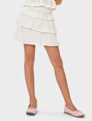 Girls Smocked Tiered Skirt