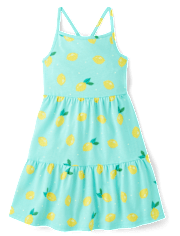 Robe à volants imprimée pour fille