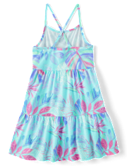 Girls Print Tiered Dress