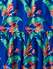 Womens Matching Family Tropical Tiered Dress