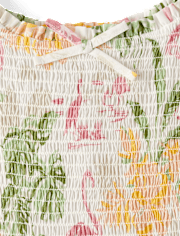 Robe mi-longue tropicale assortie à volants pour femme