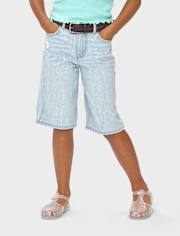 Girls Denim Midi Shorts