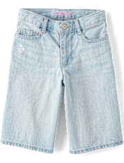 Girls Denim Midi Shorts