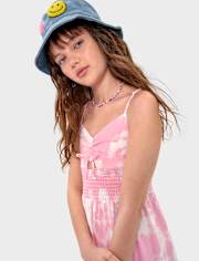 Girls Print Smocked Maxi Tiered Dress