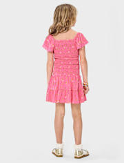 Girls Floral Smocked 2-Piece Outfit Set