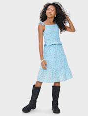 Girls Floral Tiered 2-Piece Outfit Set