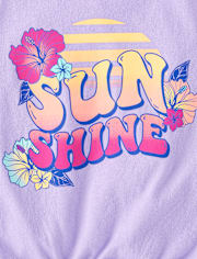 Girls Graphic Tie Front Tank Top
